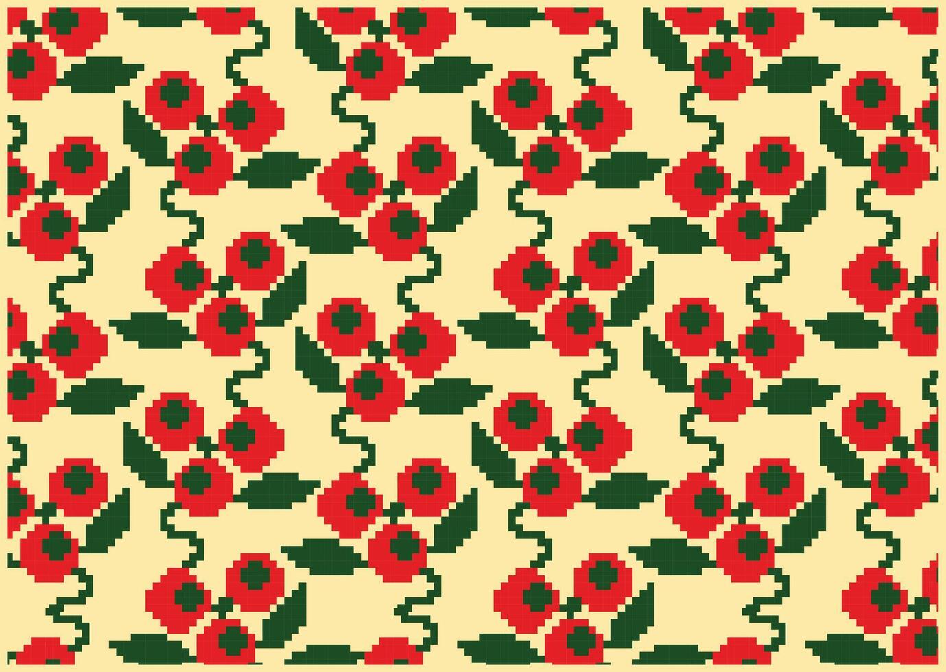 ornamental textura com flor silhuetas pixel base padronizar fundo vetor