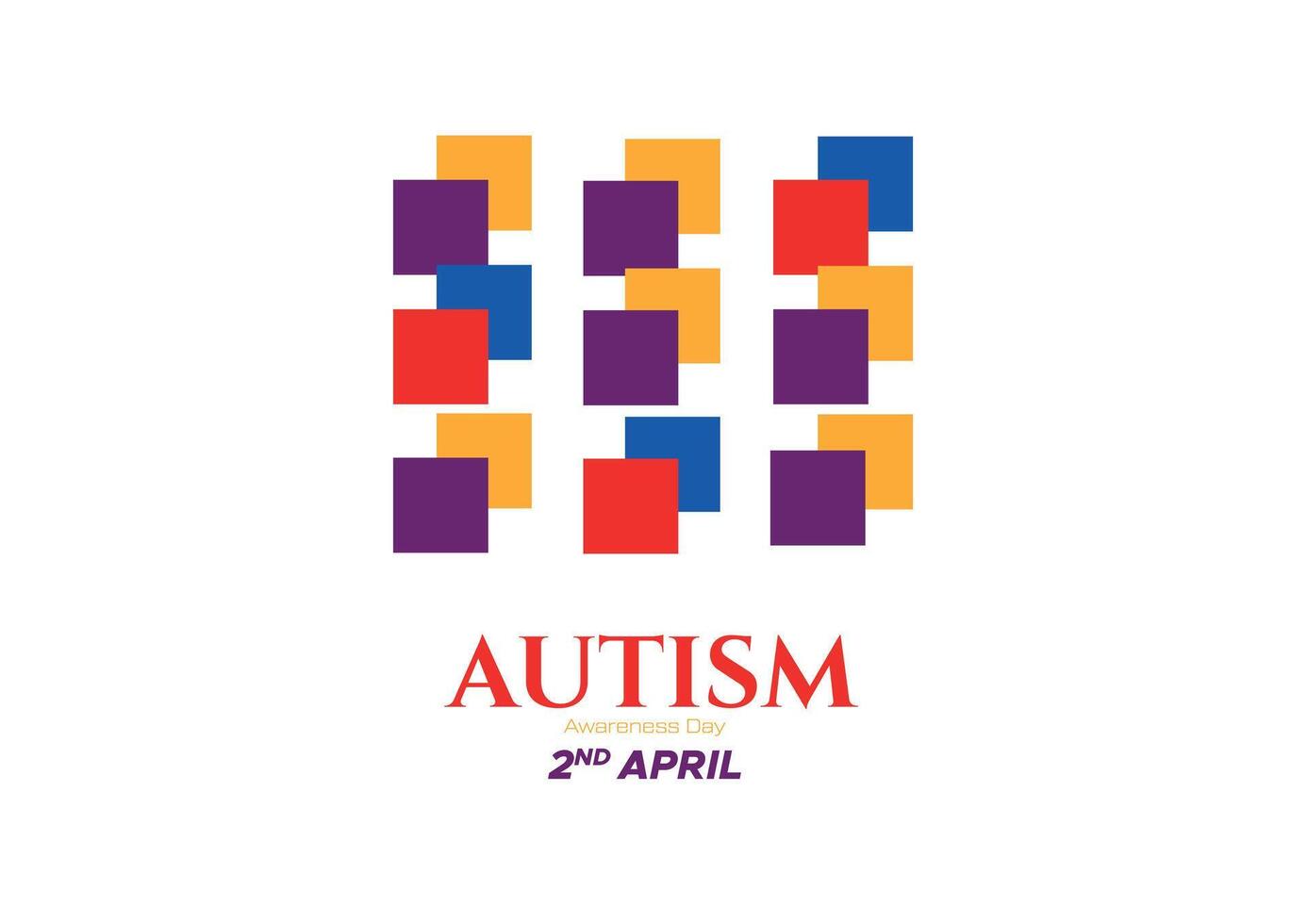 multicolorido logotipo para autismo consciência dia mostrando diversidade e singularidade vetor