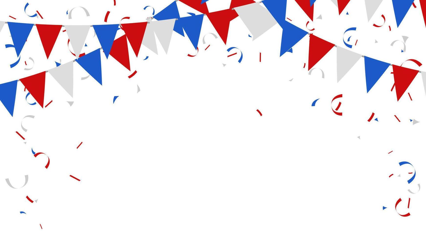bandeira com festão do bandeiras e confete para feriado, festa, aniversário, festival vetor ilustração