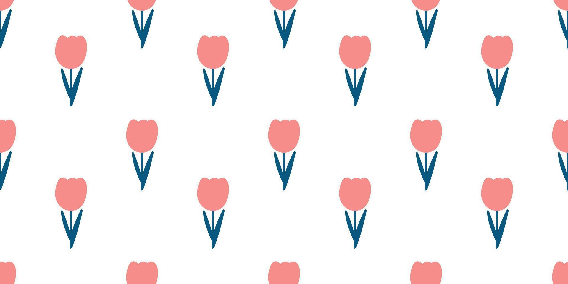 colorida flor desatado padronizar minimalista ilustração. crianças simples fofa estilo Rosa floral rabisco fundo, engraçado feminino básico natureza formas papel de parede ou tecido vetor