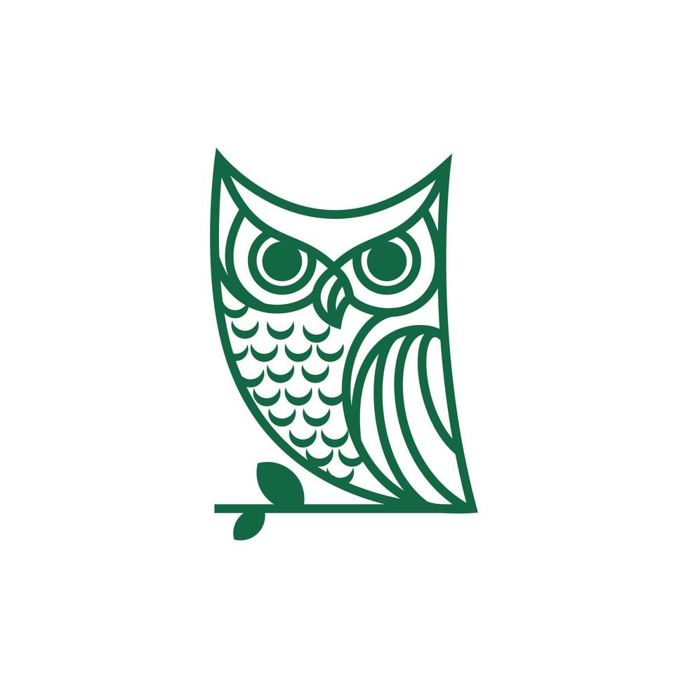 logotipo de coruja de linha simples vetor