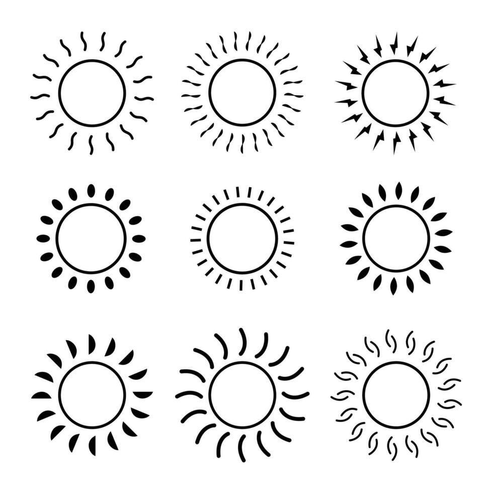 a Sol rebentar tracejadas linha estético abstrato elemento arte decoração vetor ilustração