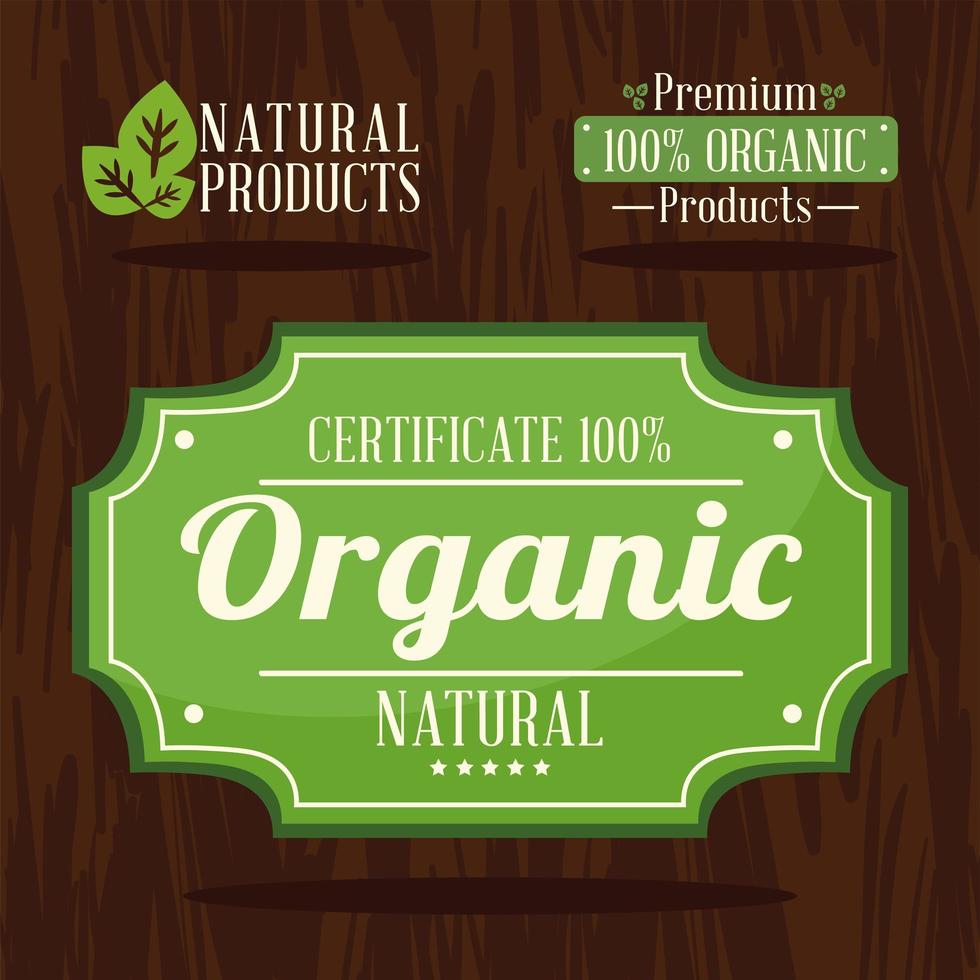 rótulos para produtos orgânicos vetor