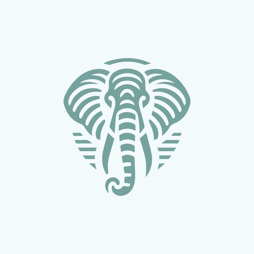 elefante simples logotipo monocromático vetor