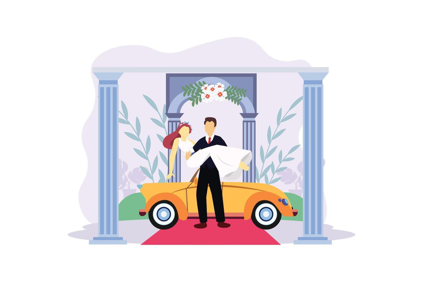 Casamento casal plano ilustração Projeto vetor