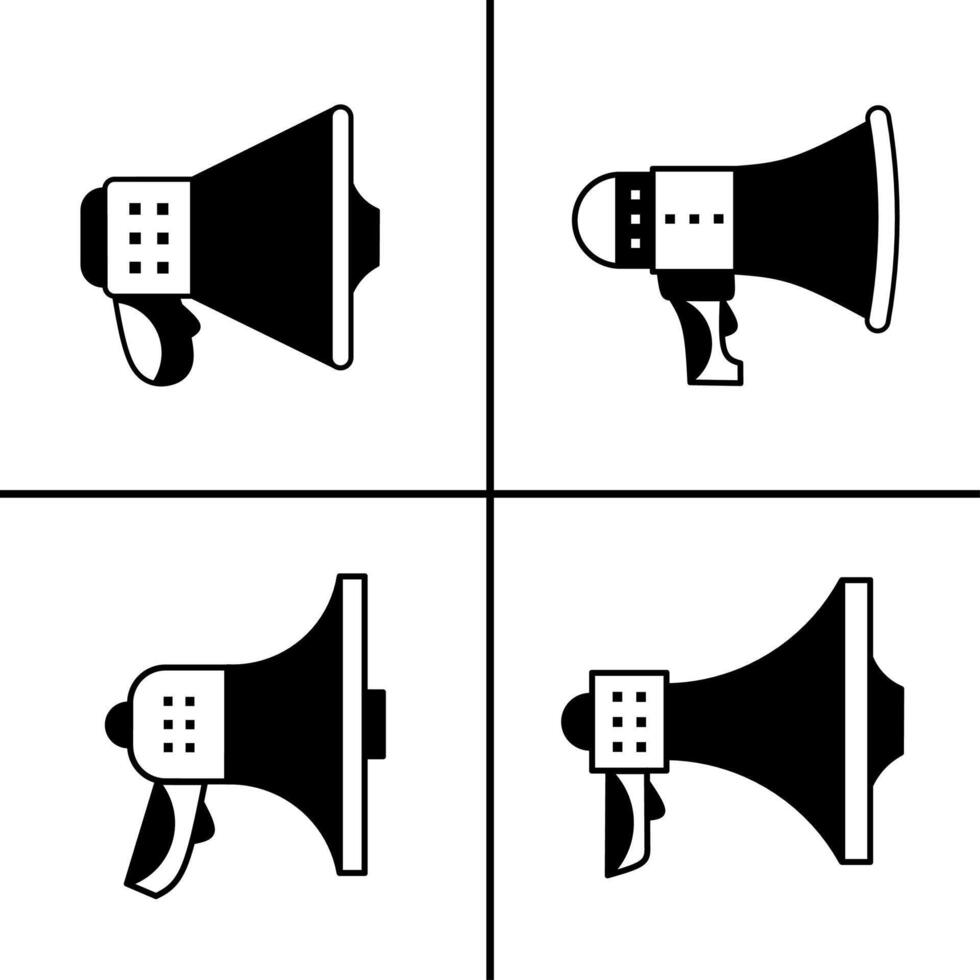 vetor Preto e branco ilustração do megafone ícone para negócios. estoque vetor Projeto.