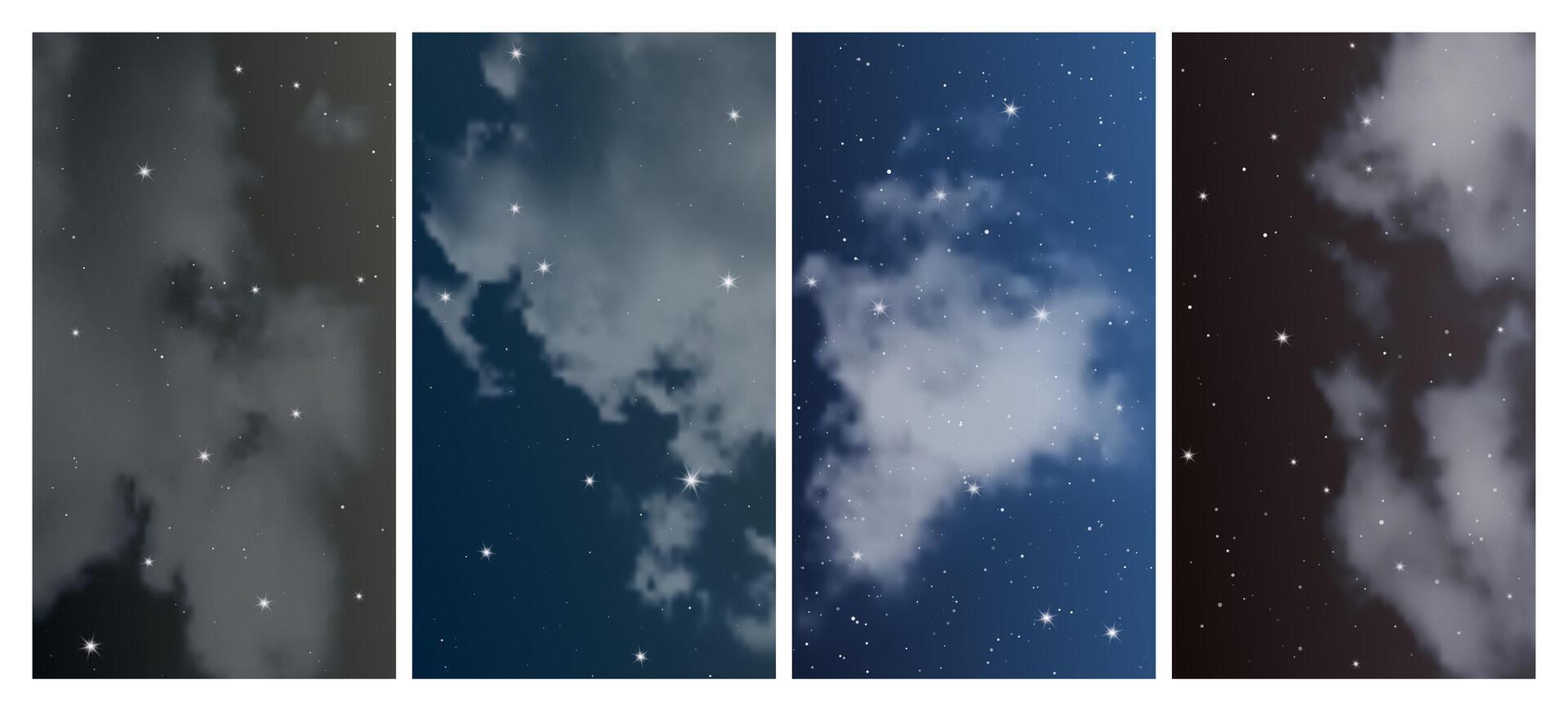 noite céu com muitos estrelas vetor