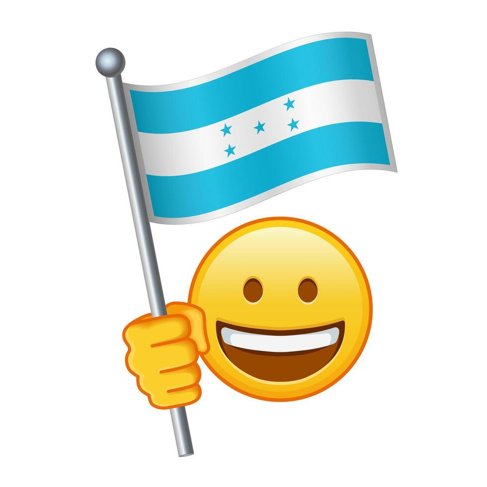 emoji com Honduras bandeira ampla Tamanho do amarelo emoji sorrir vetor