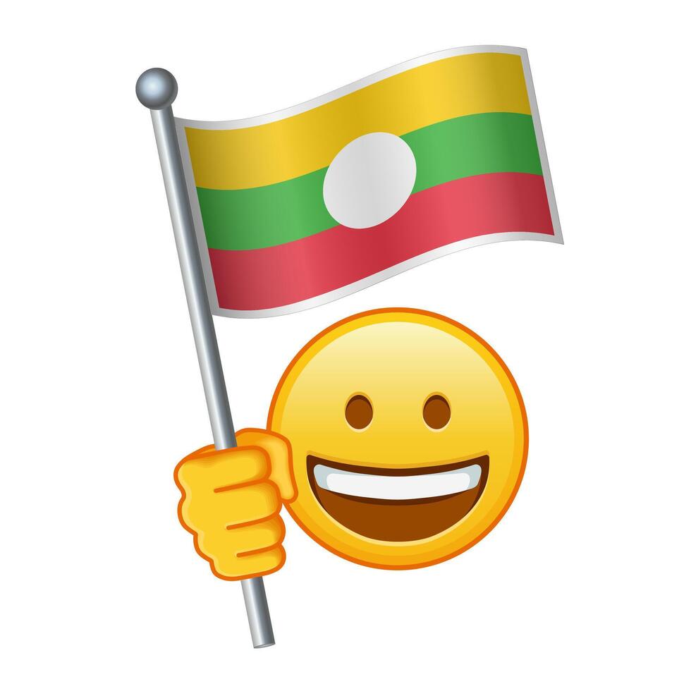 emoji com Shan Estado bandeira ampla Tamanho do amarelo emoji sorrir vetor