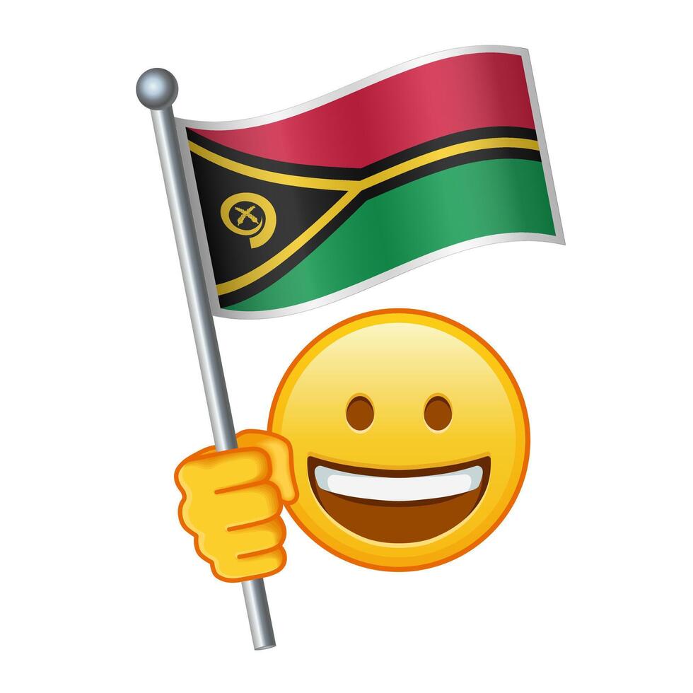 emoji com vanuatu bandeira ampla Tamanho do amarelo emoji sorrir vetor