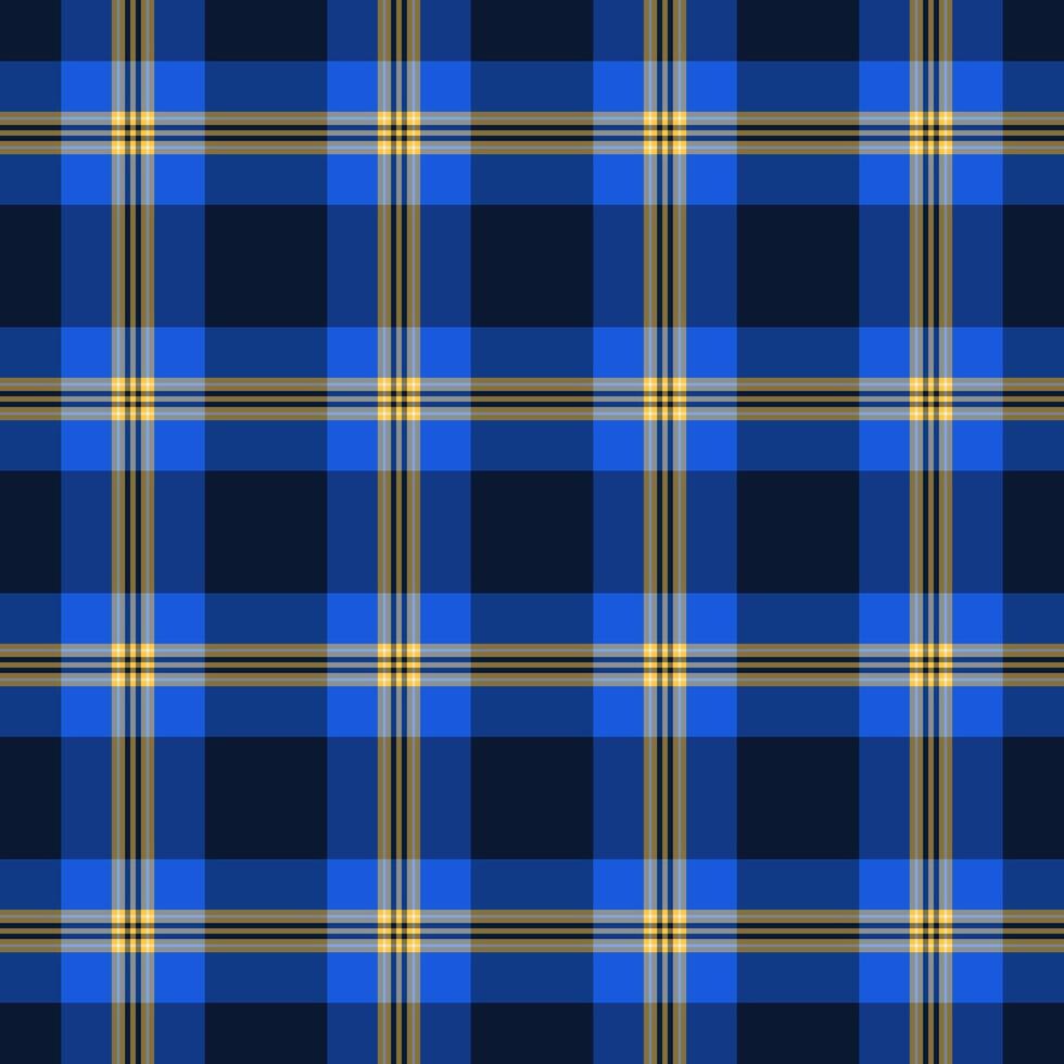 lado de fora textura fundo vetor, colorida Verifica tartan tecido. isolamento desatado xadrez têxtil padronizar dentro azul e âmbar cores. vetor