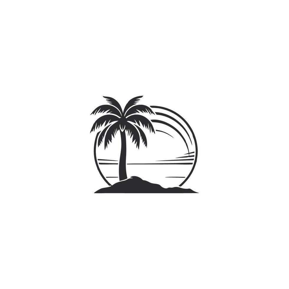 ai gerado Palma árvore hipster vintage logotipo vetor ícone ilustração