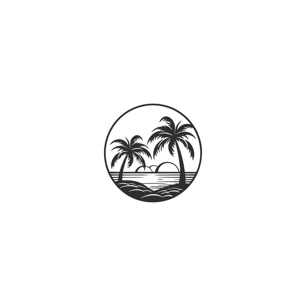 ai gerado Palma árvore hipster vintage logotipo vetor ícone ilustração