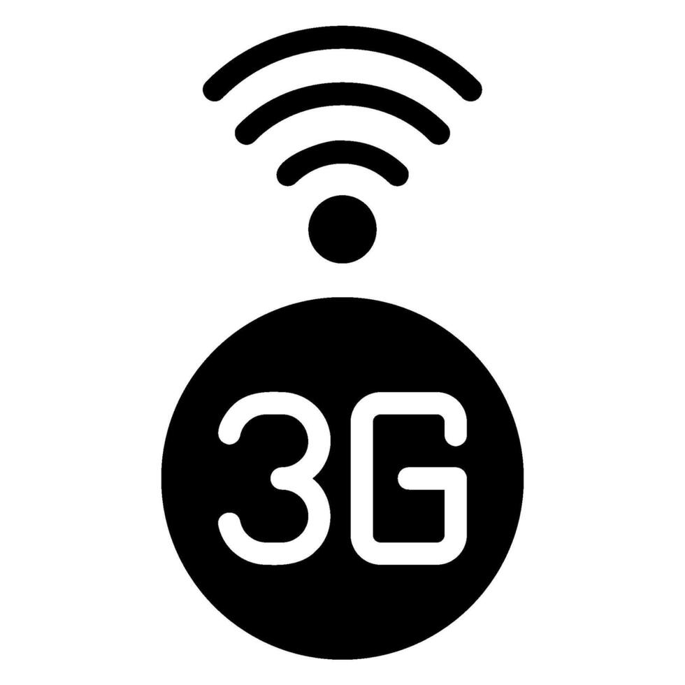 3g glifo ícone vetor