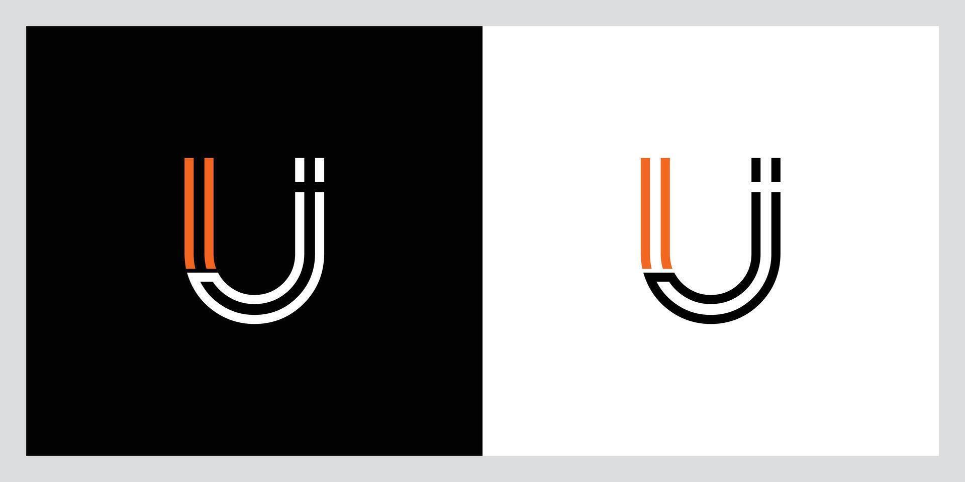 inicial uj ou ju alfabetos cartas logotipo monograma vetor