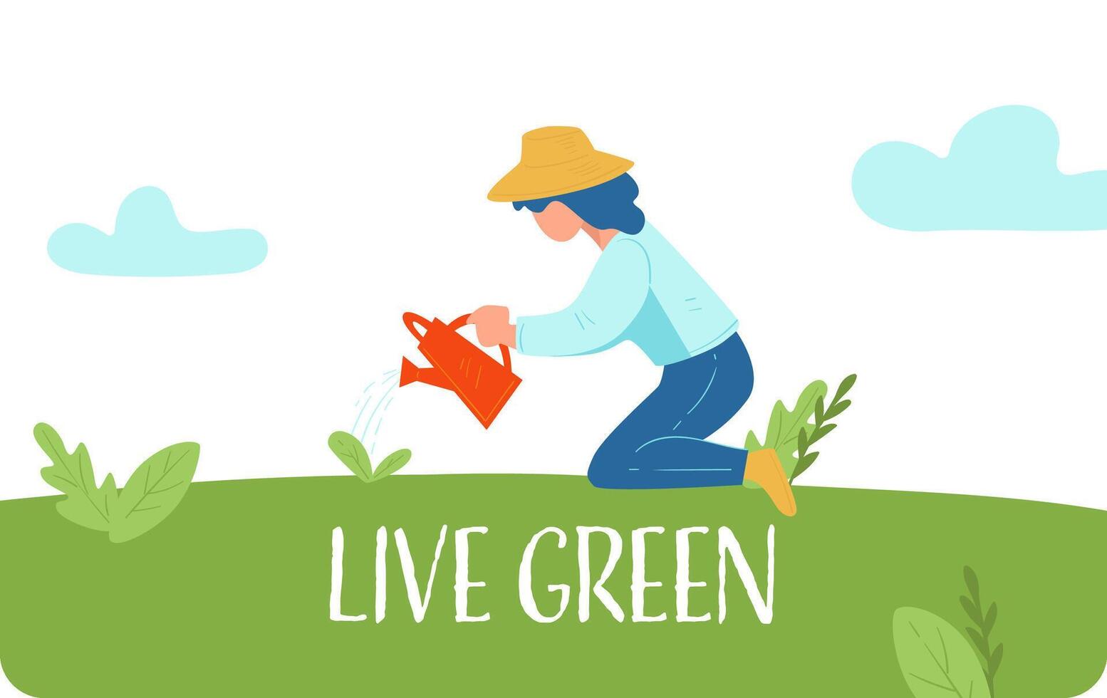 viver verde, proteger e preservar a meio Ambiente vetor