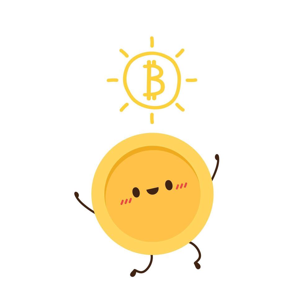 moeda personagem Projeto. bitcoin vetor. vetor