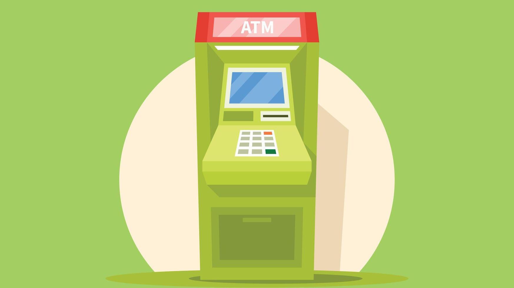 atm banco máquina isolado com colorida fundo vetor ilustração