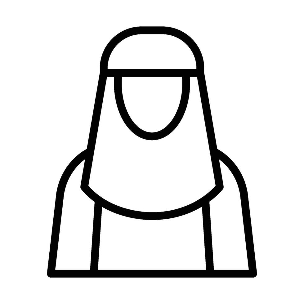 muçulmano mulheres esboço ícone vetor