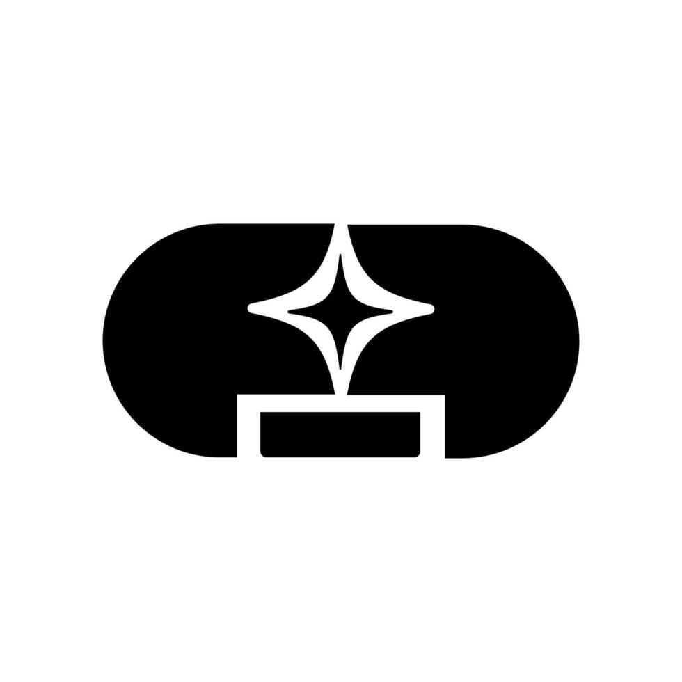 simples retro vintage Duplo f logotipo com uma Estrela dentro a meio vetor