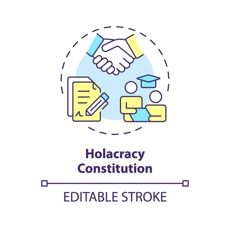 holocracia constituição multi cor conceito ícone. regras e estruturas do holocracia organização. volta forma linha ilustração. abstrato ideia. gráfico Projeto. fácil para usar dentro promocional material vetor