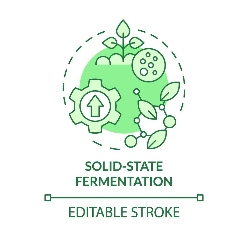 Estado sólido fermentação verde conceito ícone. agrícola condições, cultivo plantar. volta forma linha ilustração. abstrato ideia. gráfico Projeto. fácil para usar dentro artigo, blog postar vetor