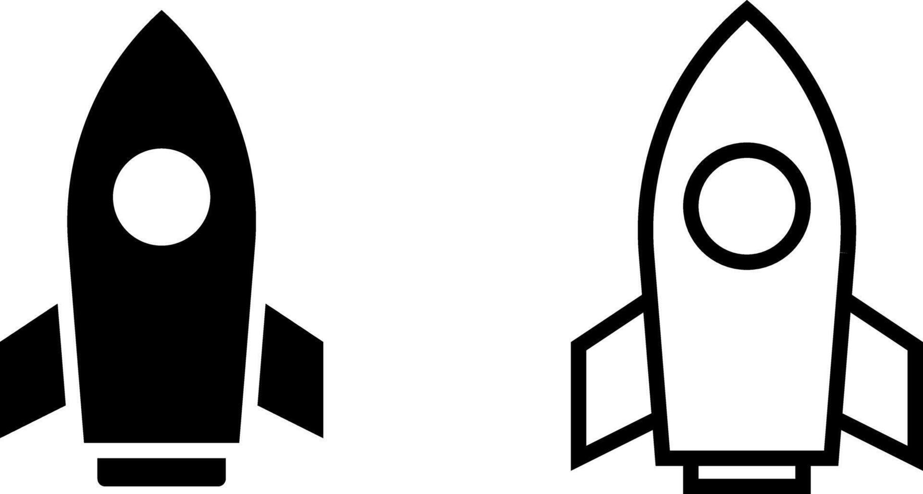 foguete ícone, sinal, ou símbolo dentro glifo e linha estilo isolado em transparente fundo. vetor ilustração
