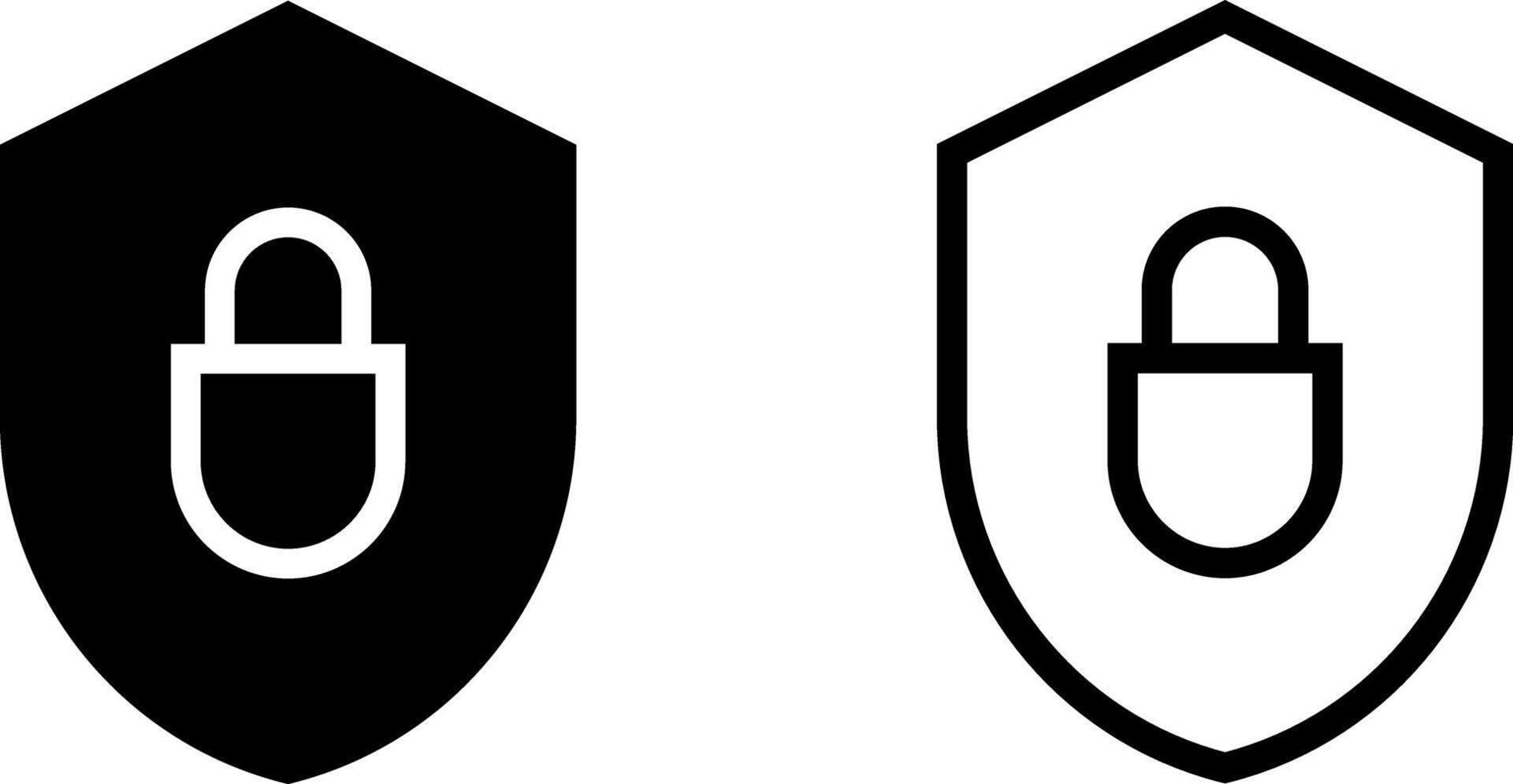 escudo cadeado ícone, sinal, ou símbolo dentro glifo e linha estilo isolado em transparente fundo. vetor ilustração