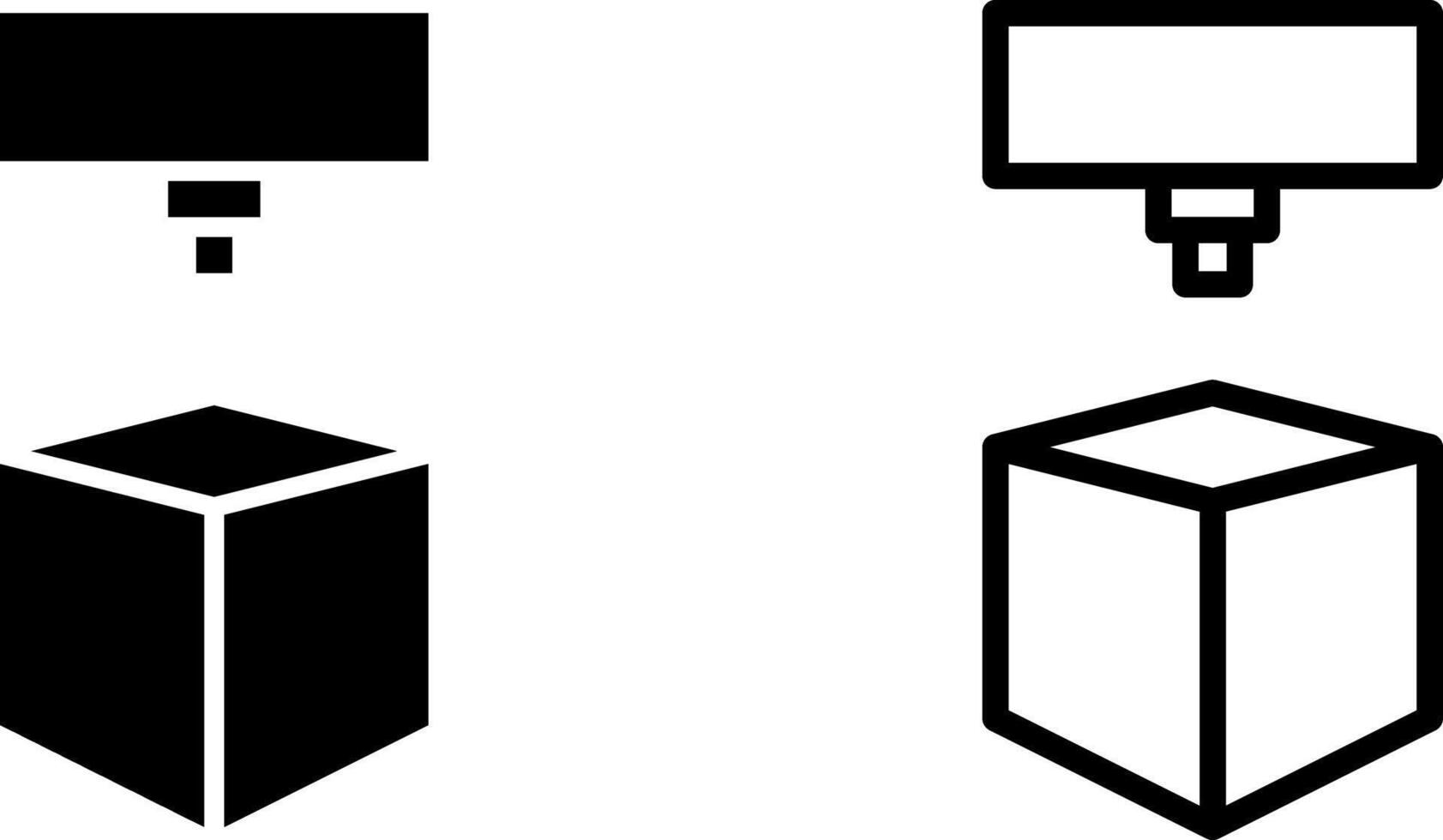 3d impressora ícone, sinal, ou símbolo dentro glifo e linha estilo isolado em transparente fundo. vetor ilustração