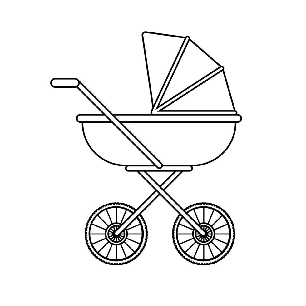 vetor plano bebê carrinho de bebê