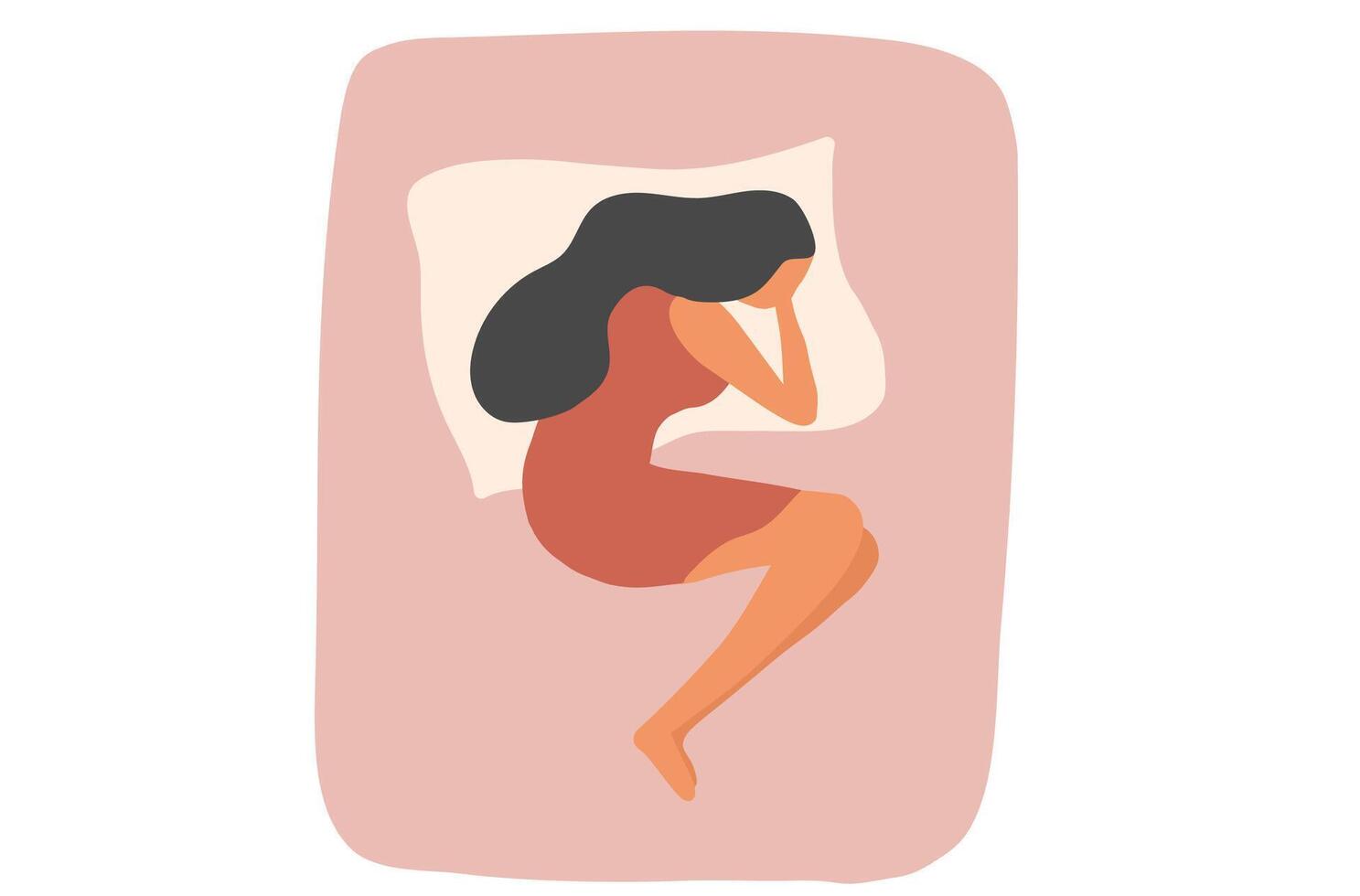 durma bem conceito, mulher saudável dorme na cama ilustração vetorial vetor