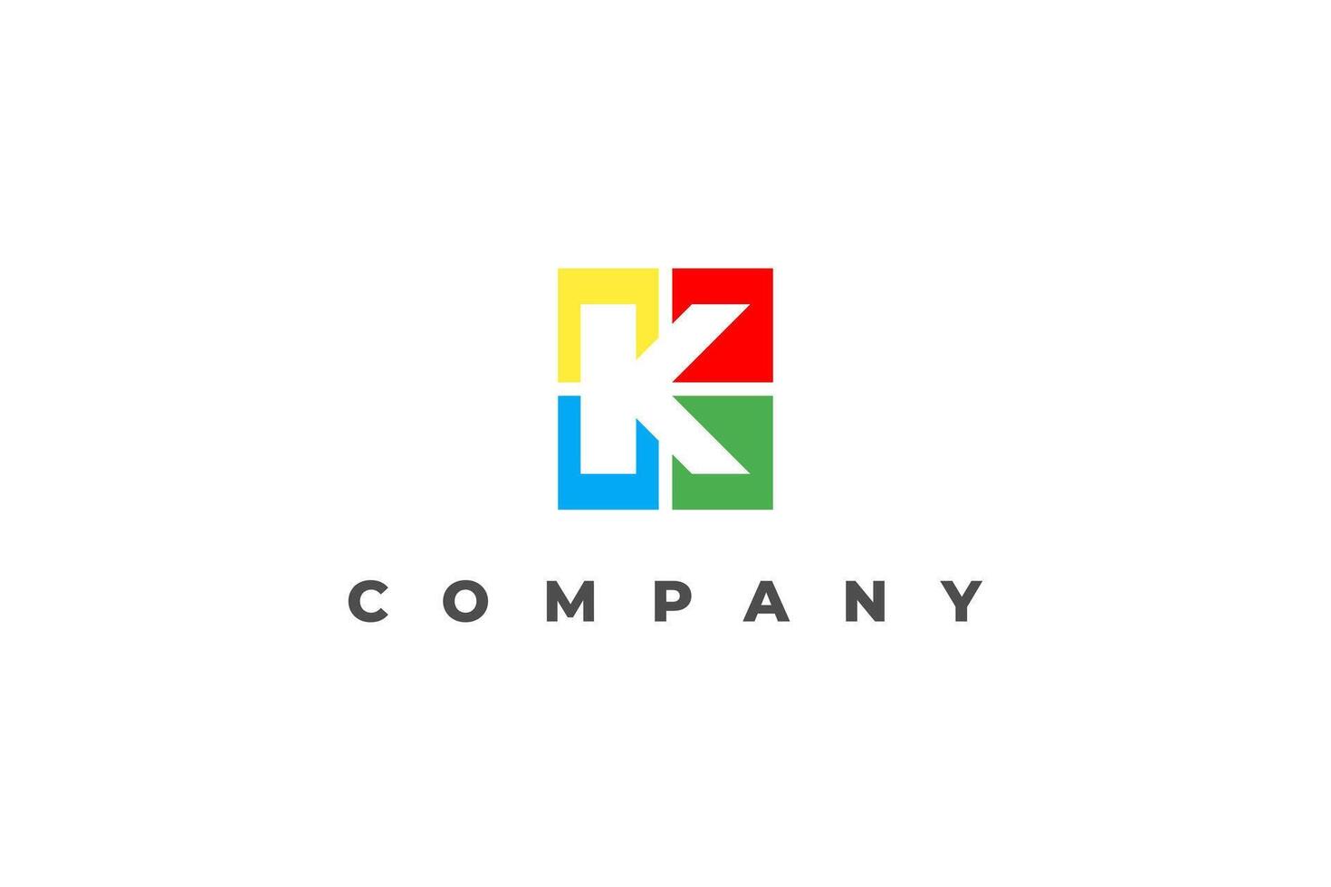 logotipo carta k meios de comunicação colorida vetor
