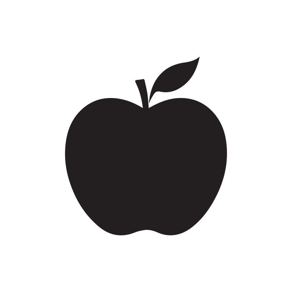 maçã fruta ícone sobre branco fundo, silhueta estilo conceito. vetor ilustração