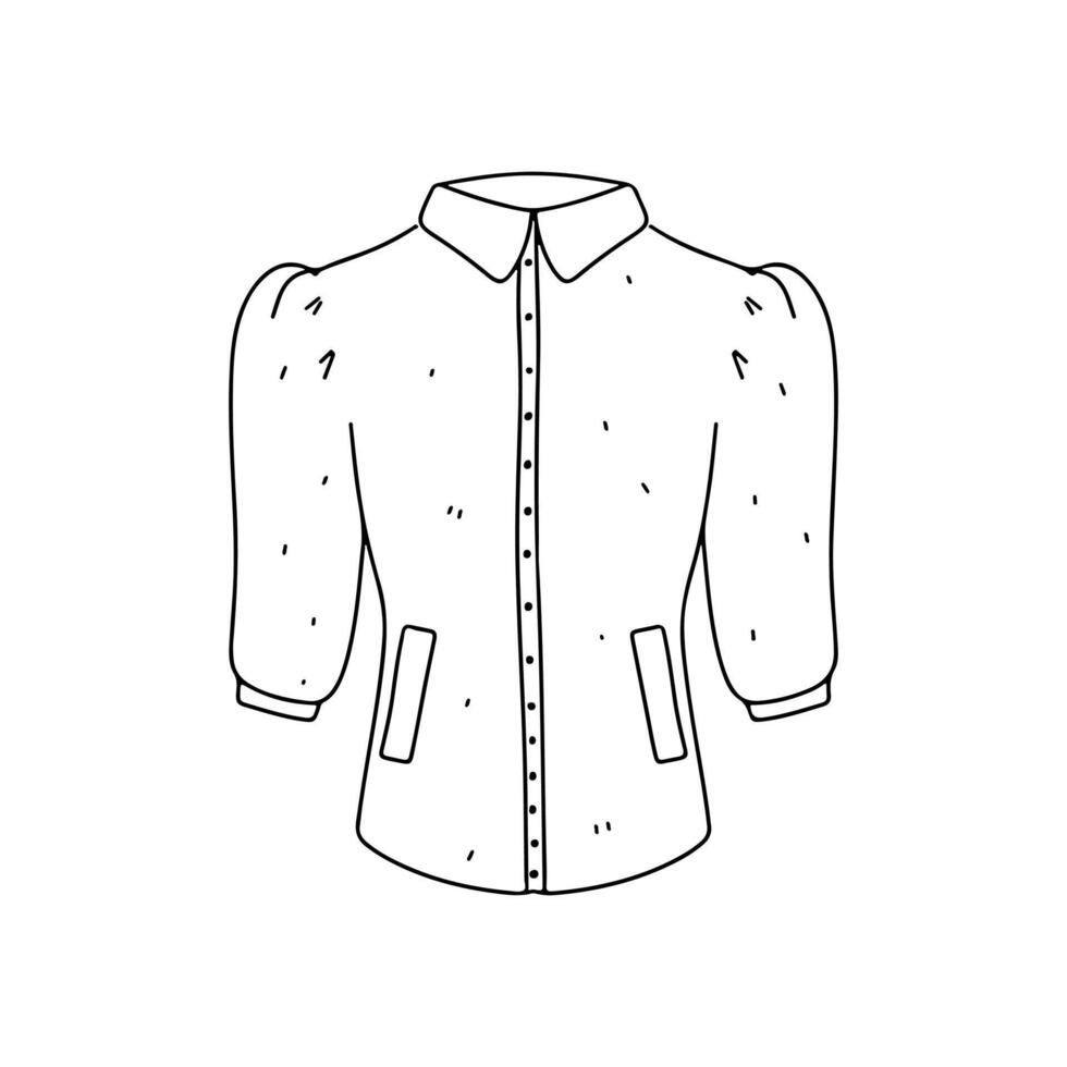 blusa. mão desenhado rabisco estilo. vetor ilustração isolado em branco. coloração página.