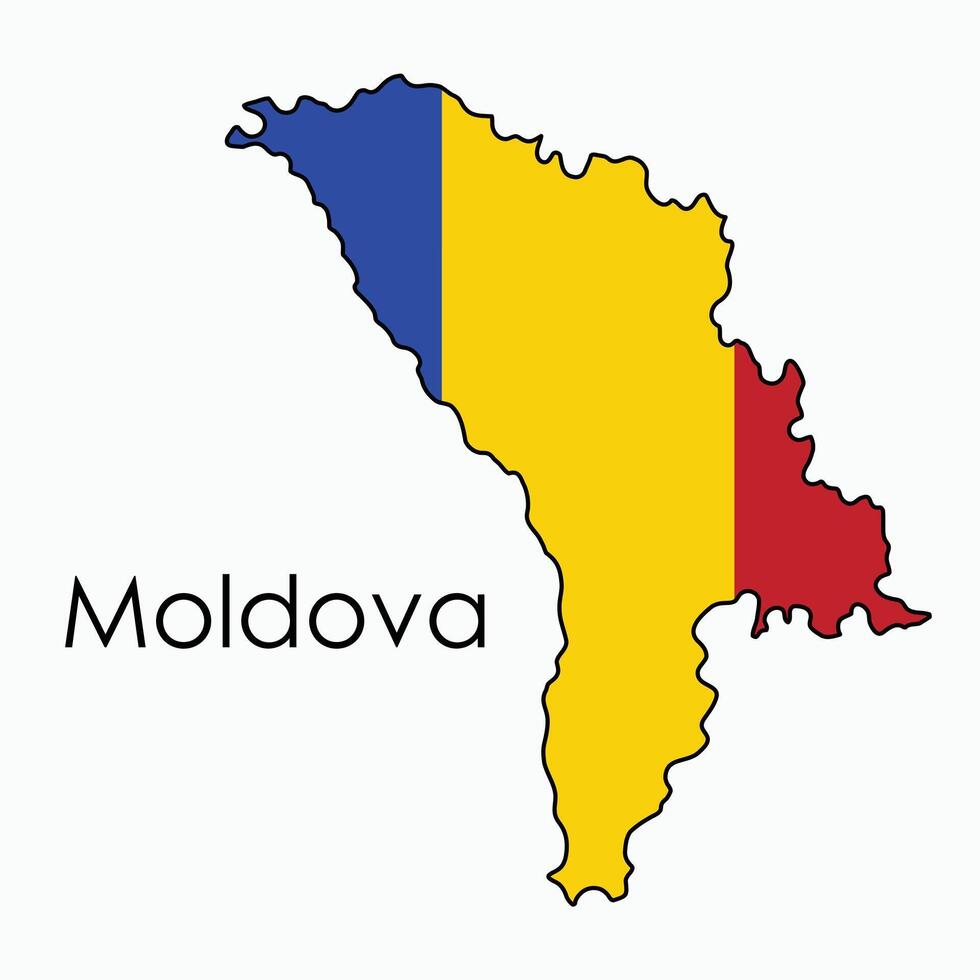 esboço desenhando do moldava bandeira mapa. vetor