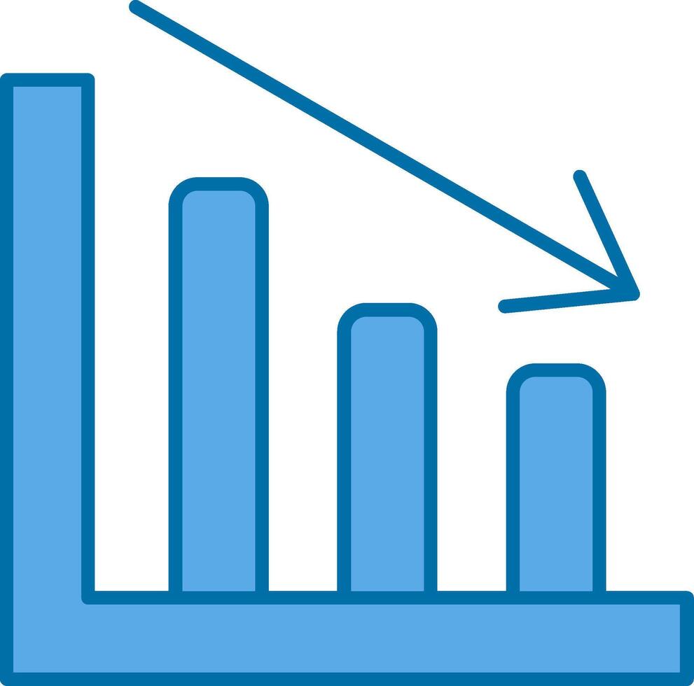 linha gráfico preenchidas azul ícone vetor