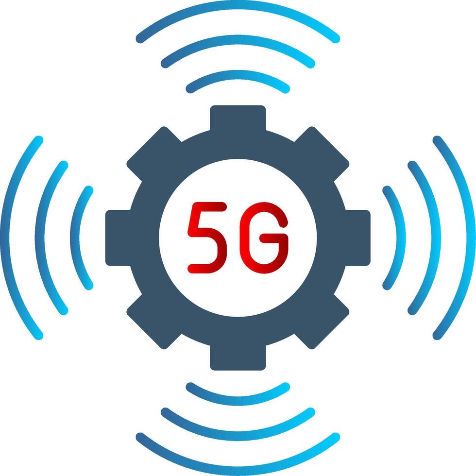 5g plano gradiente ícone vetor