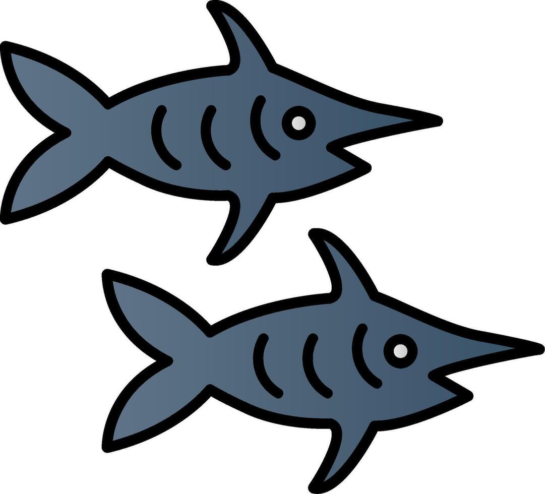 peixe-espada linha preenchidas gradiente ícone vetor