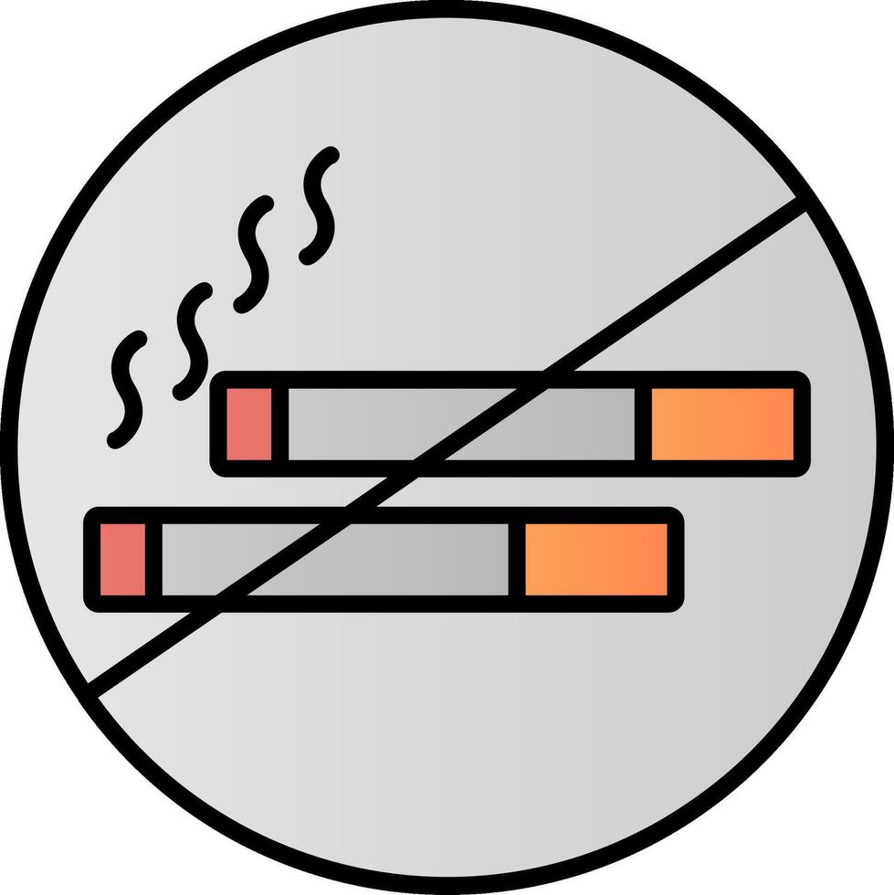 não fumar linha preenchidas gradiente ícone vetor