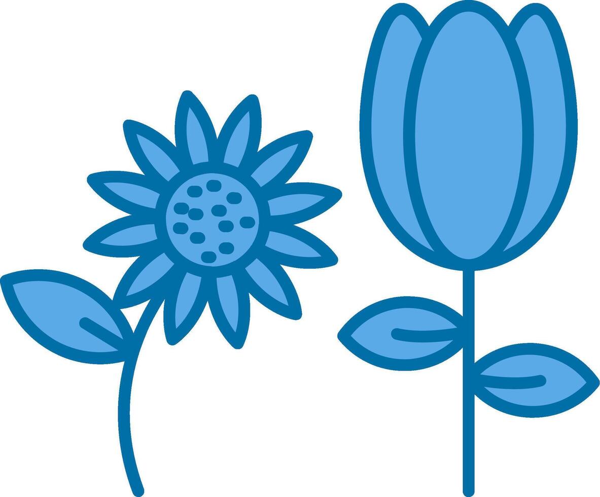 botânico preenchidas azul ícone vetor