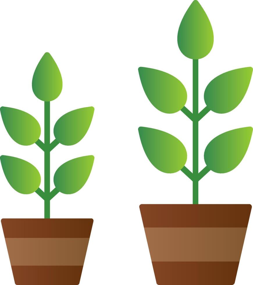 crescer plantar plano gradiente ícone vetor