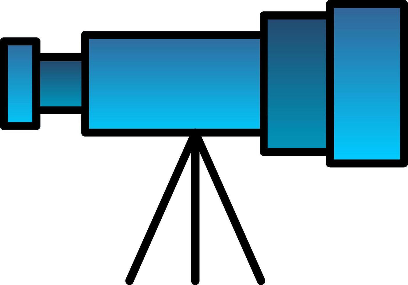 telescópio linha preenchidas gradiente ícone vetor