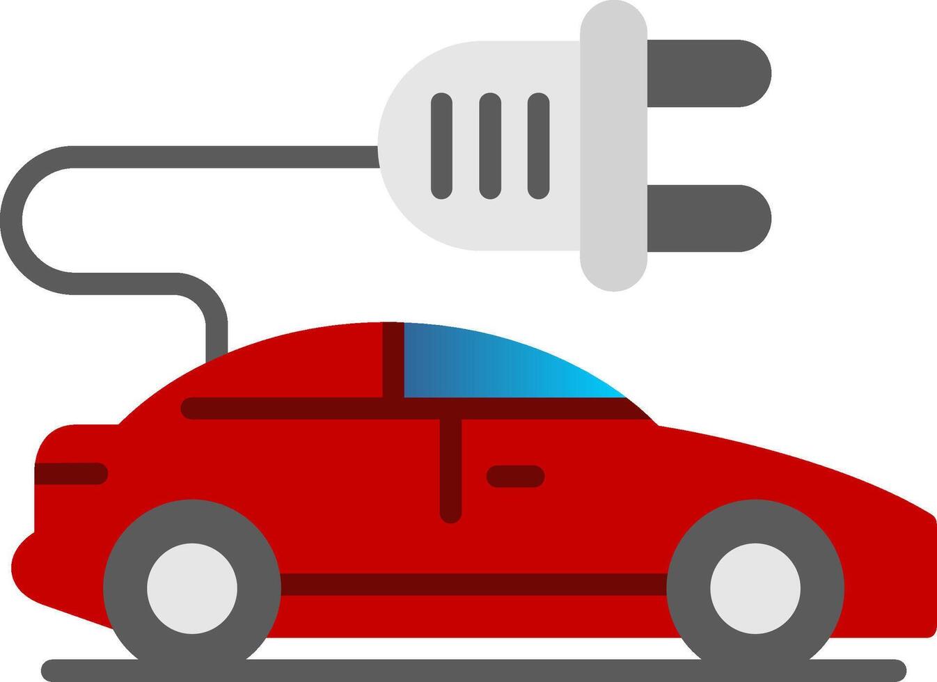 elétrico carro plano gradiente ícone vetor