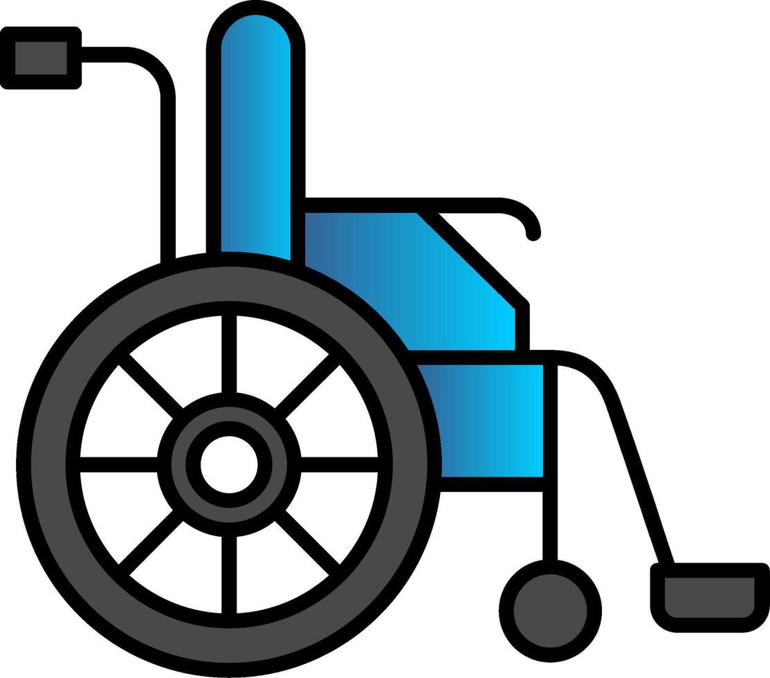 roda cadeira linha preenchidas gradiente ícone vetor
