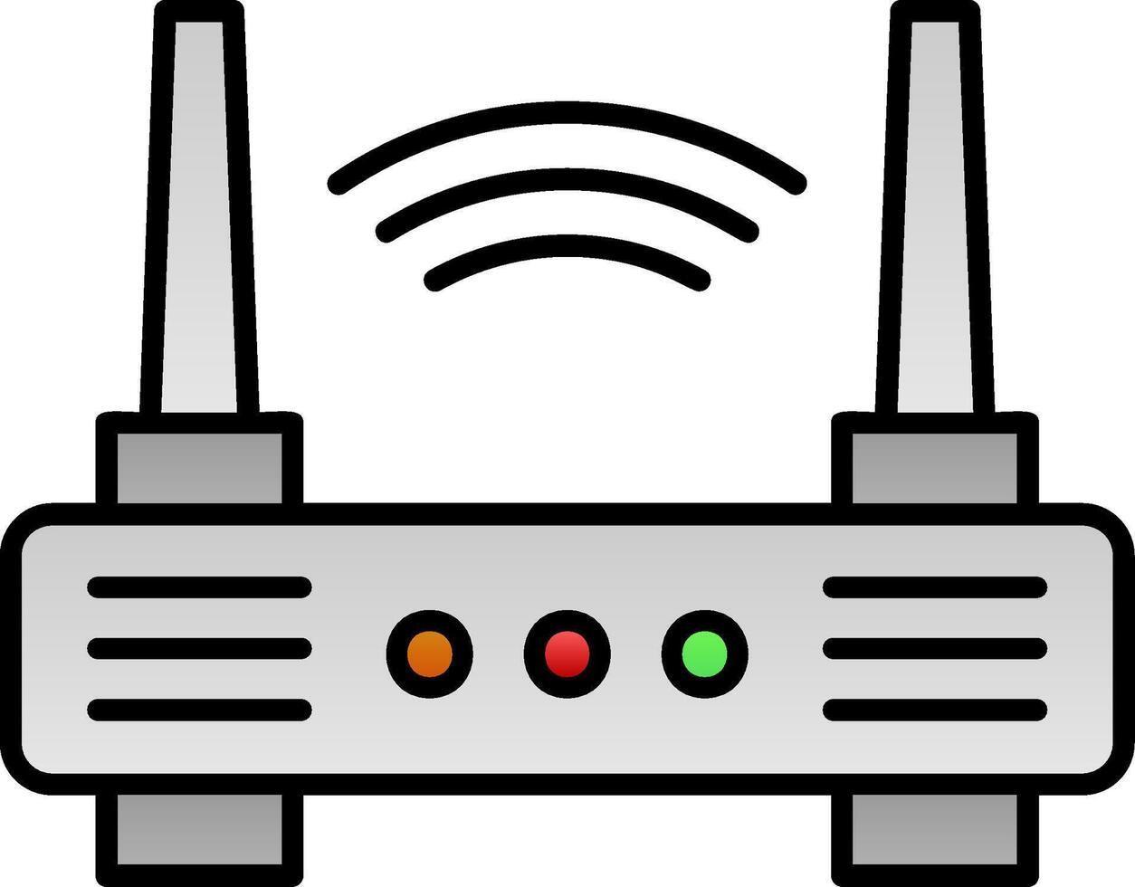 Wi-fi roteador linha preenchidas gradiente ícone vetor