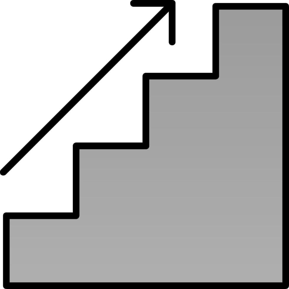 escadas linha preenchidas gradiente ícone vetor