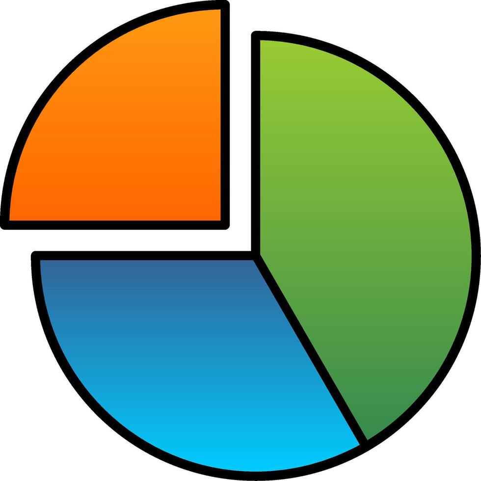 torta gráfico linha preenchidas gradiente ícone vetor