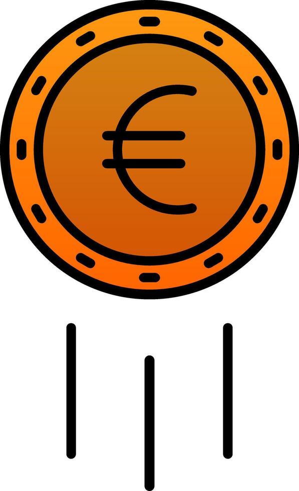 euro placa linha preenchidas gradiente ícone vetor