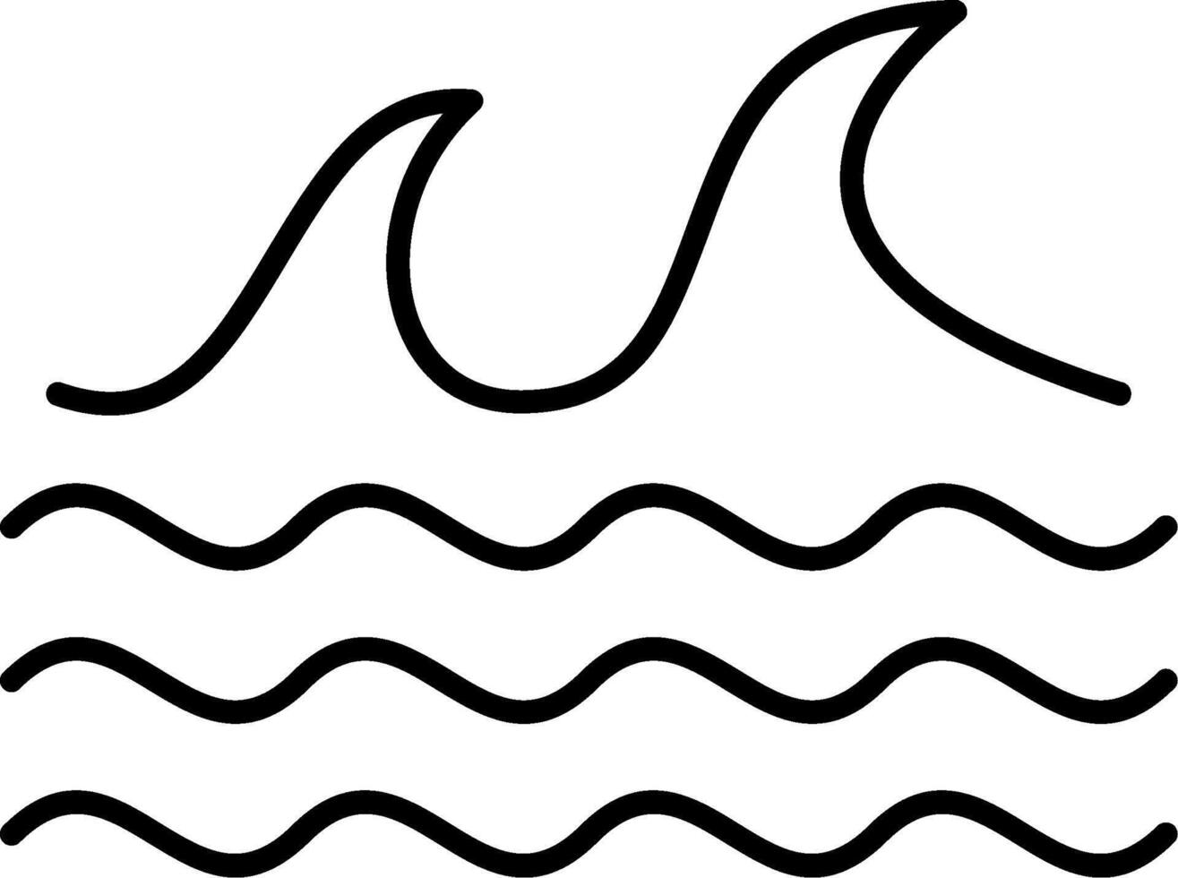 mar linha preenchidas gradiente ícone vetor