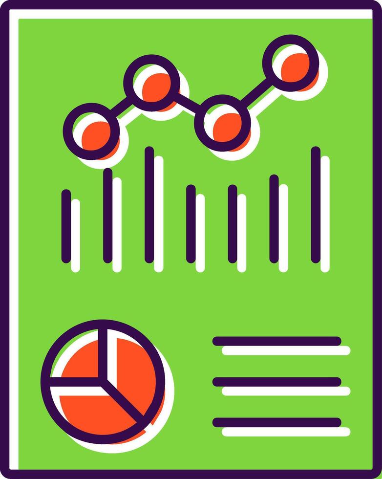 gráfico relatório preenchidas ícone vetor